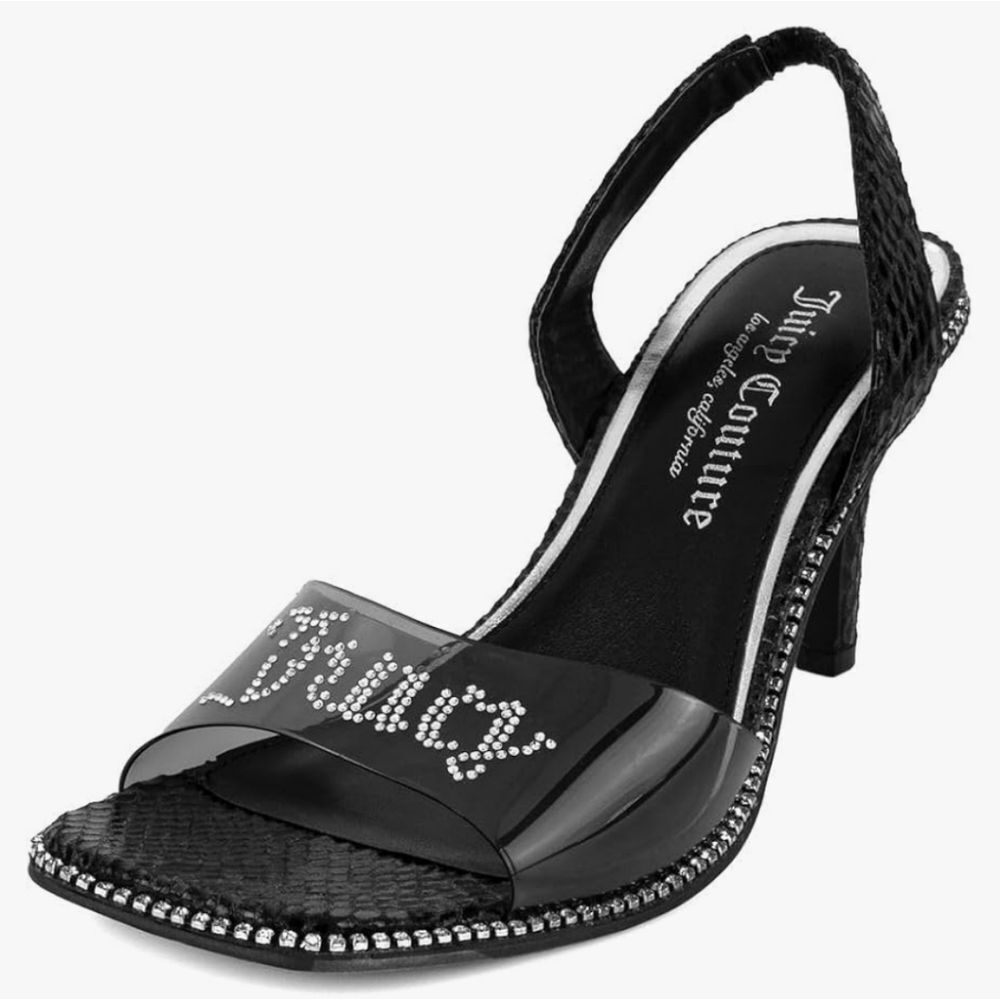 BRAND NEW JUICE COUTURE SLINGBACK DAZZLING RHINESTONE LOGO SANDAL R3